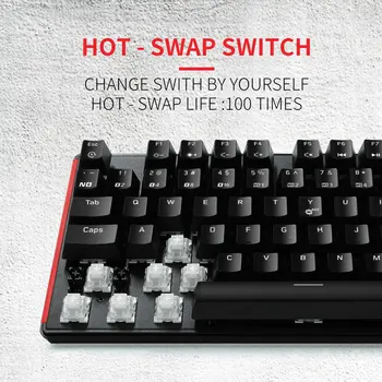 HEXGEARS GK705 Hot Swap Switch mechaniczna klawiatura 104 klawisze PL/US wodoodporna przewodowa klawiatura do gier Anti-Ghosting z podświetleniem na PC