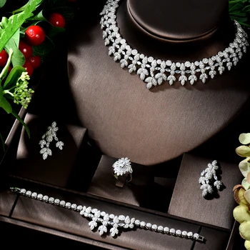 HIBRIDE nowy projekt naszyjnik wisiorek zestaw biżuterii dla kobiet akcesoria ślubne biżuteria pendientes de fiesta N-854