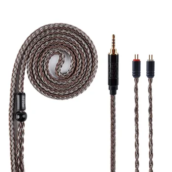 HiFiHear 16 sedno posrebrzane zrównoważony kabel 2.5/3.5/4.4 mm ze złączem MMCX/2pin/QDC dla ZS10 Pro ZSX ZST BLON bl-03 bl-05