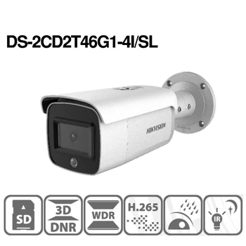 Hikvision Original IP Camera DS-2CD2T46G1-4I/SL 4MP Network Bullet POE IP Camera H. 265 CCTV Camera SD Card Slot Alarm/Light OEM