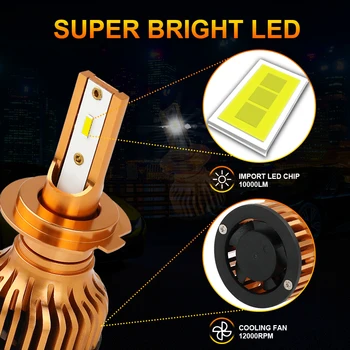 /HL Super LED H4 H7 H11 lampy reflektorów samochodowych Auto Lamp H1 HB3 9005 9006 HB4 H11 LED światła przeciwmgielne akcesoria samochodowe 12000LM 6000K 50W