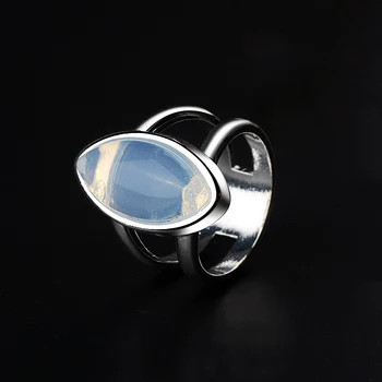 HuiSept moda 925 srebro pierścionek dla kobiet owalny kształt biżuteria kamień Księżycowy Pierścień poprawiny ozdoba prezent hurtownia nowa dostawa