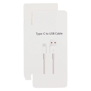 Hurtownia biały papier detaliczna opakowania pudełko na Type-C kabel do transmisji danych USB Type C ładująca linia skrzynia tylko 500 szt.