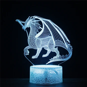 HY Oriental Dragon LED 3D Eastern Charizard NightLight Acrylic Night Lamp Light Luminary Decoration neony do pokoju dziecięcego