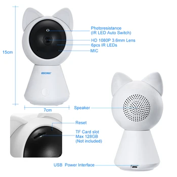INQMEGA HD 1080P Cloud Wifi kamera inteligentne automatyczne śledzenie Cat Kitty kamera IP Bezprzewodowa domowa kamera bezpieczeństwa widzenie w nocy