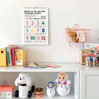 Ins Style New Simple And Fashionable 2021 Color Wall Calendar Living Room And Office Ornaments, New Year Calendar Notes