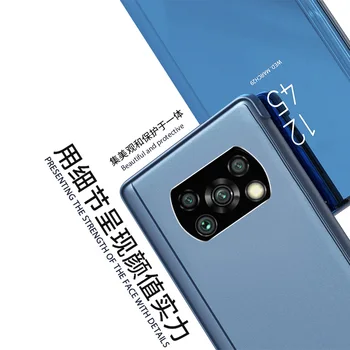 Inteligentne lustro klapki skórzane etui do telefonu Xiaomi Redmi Note 9s 9 8 K20 K30 Mi Poco X3 NFC X3NFC Mi10T Pro Mi 10 ultra luksusowy skórzany pokrowiec
