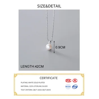 INZATT obecnie стерлинговое srebro próby 925 okrągłe perły Cyrkon wisiorek naszyjnik dla kobiet Słodkie wykwintne biżuteria minimalistyczne akcesoria