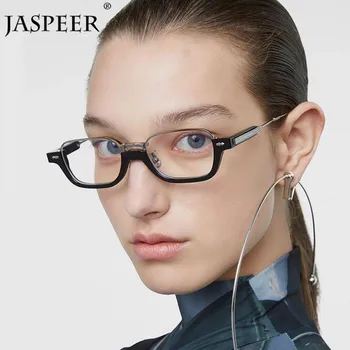JASPEER połowa ramki okulary damskie Modne małe prostokąty okulary przeciwsłoneczne UV400 okulary damskie Modne okulary