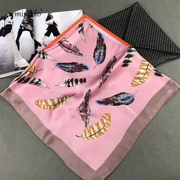 Jedwabny szalik luksusowe marki szalik eleganckie damskie modne szaliki drukowane 90*90 cm kwadratowe chusty chusty