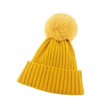 Jesienno - zimowa dziecięca ciepła i pluszowe wełniany kapelusz dla dziewczyn ochrona uszu wełniana czapka z daszkiem dziecięca modny kapelusz