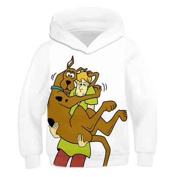 Jesień i zima cienki sweter moda casual dziecięca bluza Scooby Doo drukowanie 3d chłopców sweter dziecięcy top Pełny rozmiar