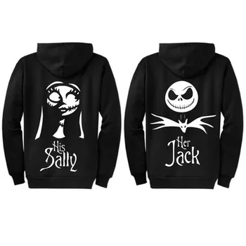 Jesień Jack i Sally para bluzy Szkieleton Halloween Nightmare before Christmas kurtki mężczyzna kobieta para bluza