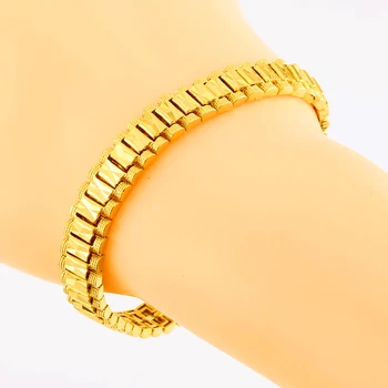 JHplated modny nowy bransoletka dla mężczyzn/kobiet biżuteria 0.9 cm 19 cm kolor złoty Męskie bransoletki sprzedaż Hurtowa afrykańskich biżuterii