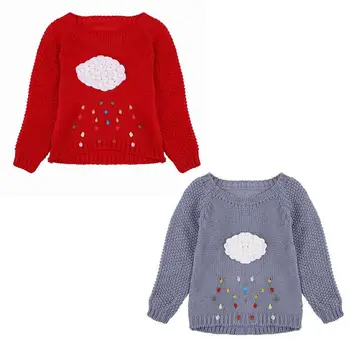 JOCESTYLE koreańskiej odzież zimowa dla dzieci dzieci dziewczyny sweter kreskówka deszcz sweter z dzianiny dropshipping