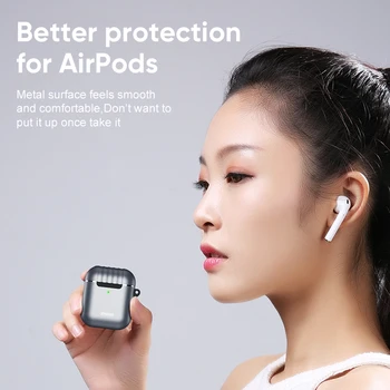 Joyroom Słuchawki Etui Dla Apple Airpods 1 2 Bluetooth Słuchawki Ochronne Metalowe Etui Na Airpods Bezprzewodowy Bluetooth