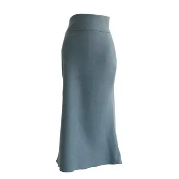 JXMYY new fishtail skirt half-length skirt female spring port style retro mid-length high-waist straight skirt female hip skirt