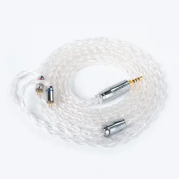 KBEAR czyste srebro przezroczysty Pro flagowy przewód aktualizacji 4N 8 jądro 80 nici zrównoważony kabel 2.5/3.5/4.4 mm z MMCX/2PIN/QDC