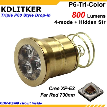 KDLITKER P6-TRI 3 x Cree XP-E2 Far Red 730nm 800 Lumenów myśliwski moduł noktowizor P60 Drop-in (1 szt.)
