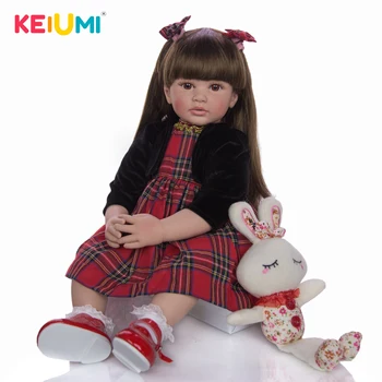 KEIUMI 24 Inch Reborn Lalki 60 cm tkanina ciała realistyczna Księżniczka lalka, lalka dla dzieci na sprzedaż etniczna lalka dziecko urodziny prezenty