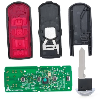 Keyecu 3szt Smart Remote Key 4 przycisk 315 mhz ID49 chip brelok do Mazda 3 6 Miata 2016 FCC: SKE13D01 (system Mitsubishi)