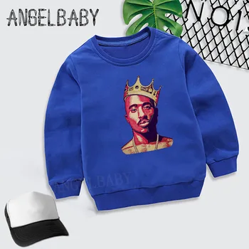Kids Tupac 2pac Hip Hop Swag Printed Hoodies Boys Girls Sweatshirt Children Autumn Tops Baby Cotton Clothes,KYT287