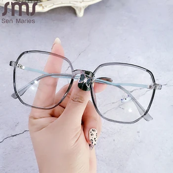 Klasyczna ramka optyczna anty-niebieski kwadratowe okulary damskie moda TR90 okulary ramki moda retro jasne krótkowzroczność jest rama Lady