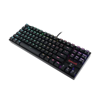 Klawiatura do gier Redragon K552 mechaniczna 87 klawisz RGBLED podświetlana, mechaniczna klawiatura komputerowa z podświetleniem z niebieskimi manetki