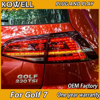 KOWELL Car Styling for Volkswagen VW Golf 7 MK7 Golf7 Golf7.5 MK7.5 Design LED tylne światła LED światła tylne dynamiczny obrót żółty