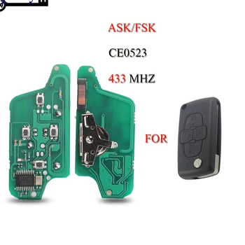 Kutery Remote Car Key płytka drukowana do Citroen C2 C3 C4 C5 C6 C8 Peugeot 106 206 4 przyciski 433 Mhz ID46 CE0523 ASK/FSK