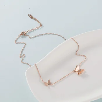 L1033 moda 18K pozłacane motyl naszyjnik/bransoletka zestaw biżuterii dla kobiet elegancki prezent zaręczynowy sobie prezent