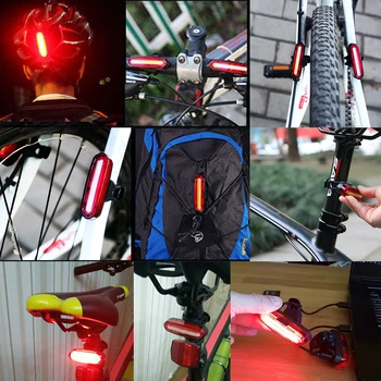 Lampa tylna rower Cob rower Led Light wielokrotnego ładowania USB Safety Taillight jazda na Rowerze wodoodporny Mtb lampa tylna zespolona lampa tylna zespolona