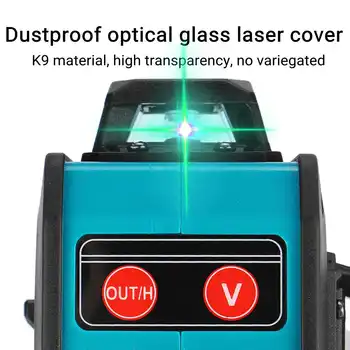 Laser poziom-16 Linia 360 poziomy pionowy krzyż 4D zielone światło laserowe poziom samopoziomujące środek potężnego lasera