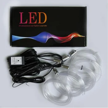 LED RGB Strip Ambient Light Bluetooth Application Control For Car Interior Decoration Light Lamp 8 kolorów DIY Music 6M Fiber Opt