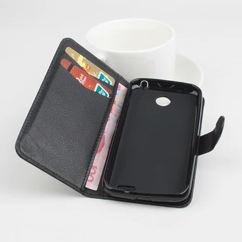Lenovo A516 Phone Case Folio Flip Pure Color Lichee Wzór PU skórzany portfel Case Cover Cash/Card Slots sanheng