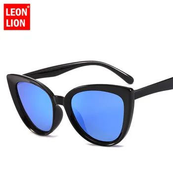 LeonLion 2021 Vintage Cateye okulary Kobiety klasyczne metalowe okulary Street Beat Shopping Mirror Oculos Gafas De Sol UV400