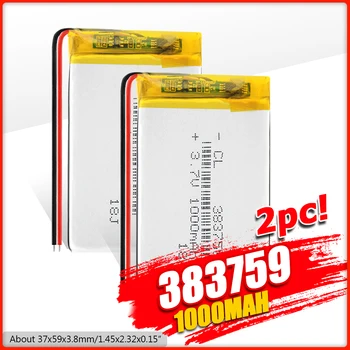 Litowo-polimerowy akumulator 383759 lipo 3.7 V bateria 1000mah do MP3 MP4 MP5 GPS DVD elektryczna zabawka litowo-polimerowy akumulator