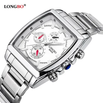 LONGBO Men Watch Top Luxury Brand/ Men/ Square/ sportowy zegarek/zegarek Kwarcowy zegarek wodoodporny Relogio Masculino reloj hombre