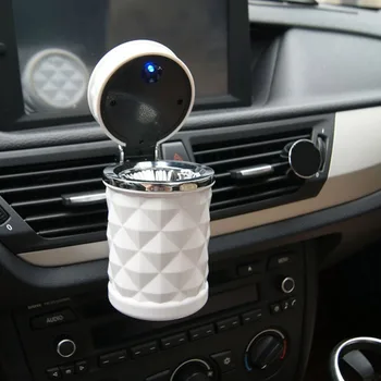 Luksusowe akcesoria samochodowe led światło samochodu popielniczka uniwersalny papierosy uchwyt cylindra stylizacji samochodów mini Carro чинзейро nowy