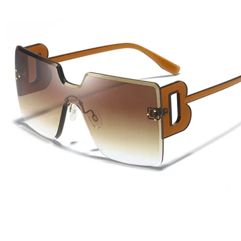 Luksusowe markowe kwadratowe okulary damskie cieniowane brązowe oversize damskie okulary 2020 nowe modne markowe okulary oculos de sol