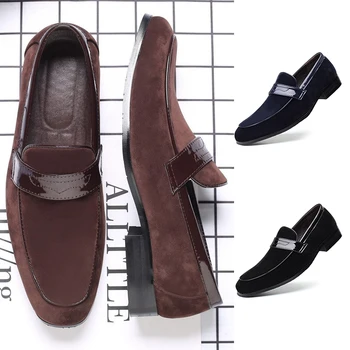 Luksusowej marki męskie obuwie Moda okrągły nosek niebieskie mokasyny poślizgu na biurowej butów trendów ulicznych buty do biegania duże rozmiary 47 48