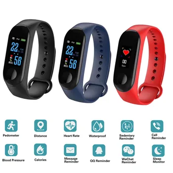 M3 Plus Smart Bracelet Heart Rate Blood Pressure Health Wodoodporny Smart Watch M3 Pro Bluetooth Watch Wristband Fitness-Tracker
