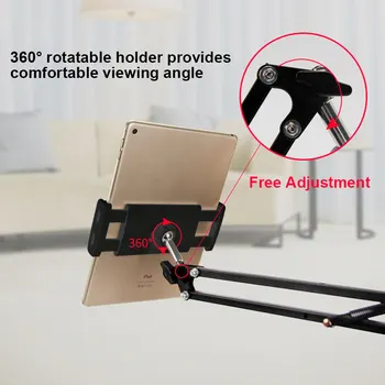 MAMEN regulowany 6-11 cm uchwyt samochodowy do iPad Mini Air do iPhone 11 pro MAX 360 stopni długa ręka leniwy łóżko stół mocowanie