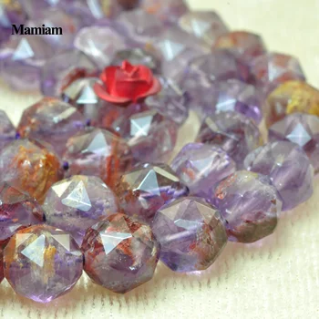 Mamiam Natural A Purple Crystal Phantom Ghost Diamond szlifowane koraliki 6-10mm kamień DIY bransoletka naszyjnik tworzenia biżuterii projekt