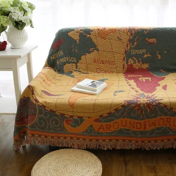 Mapa świata Czeskiego chenille koce koc sofa dekoracyjne peleryny na kanapę/łóżko ogromny Cobertor koc pędzelkiem вязаное koc