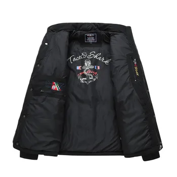 Marka odzieżowa Tace & Shark męskie kurtki 4XL stoisko kołnierz wiatroszczelna gruby ciepły bawełna liniowej parki męski płaszcz odzież wierzchnia