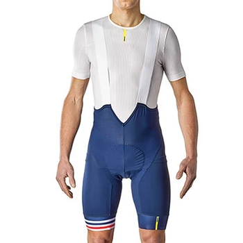 Mavic 2020 New cycling suit men short sleeved cycle jersey white blue bike bib shorts with 9d gel pad CoolMax Tuta in silicone