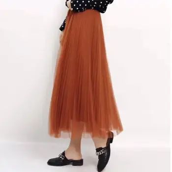 Maxi długie koronki i spódnice damskie 2020 Wysokiej Talii suknia spódnica letnia elastyczna talia dorośli A - line spódnice opakowania Jupe Longue Femme
