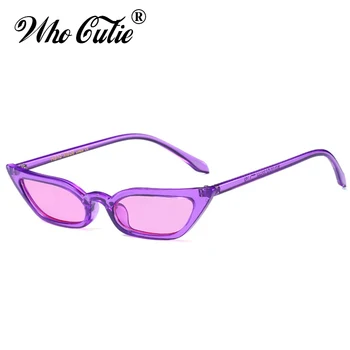 Małe prostokątne okulary Kobiety fioletowy Kocie oko 2018 marka projekt Rocznika Kryształ wąska ramka moda CATEYE okulary 519C