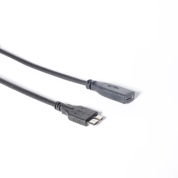 Micro USB 3.0 Male to USB-C USB 3.1 Type-C kobieta przedłużacz kabel do transmisji danych do tabletu Macbook 10 cm
